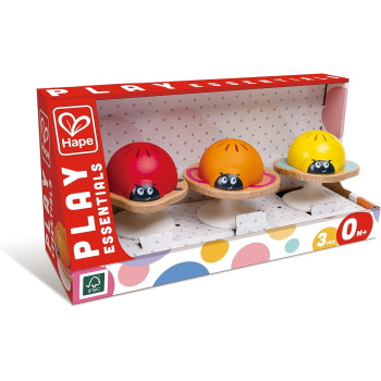 Hape Stay-Put Rattles Infant Toys, Cute And Bright Colours E0110