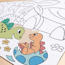 Hape Dino Puzzle, Educational Double Sided Colouring Jigsaw Puzzle For Kids, 24 Piece