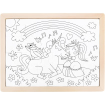 Hape Unicorn Friends Puzzle, Educational Double Sided Colouring Jigsaw Puzzle For Kids, 24 Piece