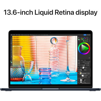 Apple 13.6-inch Macbook Air M2 chip with 8-core CPU and 8-core GPU, 256 GB SSD, Midnight English MLY33 1 Year Warranty