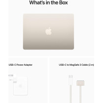 Apple 13.6-inch Macbook Air M2 chip with 8-core CPU and 10-core GPU, 256 GB SSD, Starlight English MLY13 1 Year Warranty