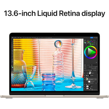 Apple 13.6-inch Macbook Air M2 chip with 8-core CPU and 10-core GPU, 256 GB SSD, Starlight English MLY13 1 Year Warranty