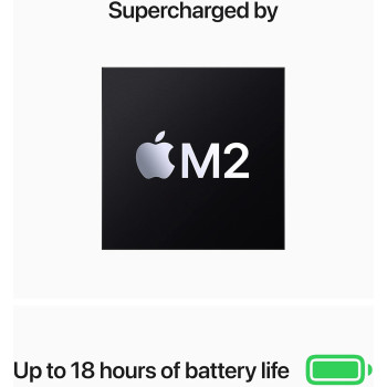 Apple 13.6-inch Macbook Air M2 chip with 8-core CPU and 10-core GPU, 256 GB SSD, Grey English MLXW3 1 Year Warranty