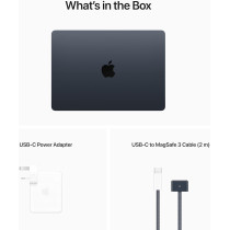 Apple 13.6-inch Macbook Air M2 chip with 8-core CPU and 10-core GPU, 512 GB SSD, Midnight English MLY43, 1 Year Warranty