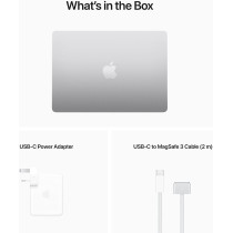 Apple 13.6-inch Macbook Air, M2 chip with 8-core CPU and 10-core GPU, 512 GB SSD, Silver English MLY03 1 Year Warranty