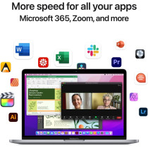 Apple 13-inch Macbook Pro, Apple M2 chip with 8-core CPU and 10-core GPU, 256 GB SSD, Space Grey, English MNEH3 1 Year Warranty