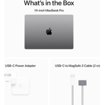 Apple 14-inch Macbook Pro, M3 Chip with 8-core CPU and 10-core GPU, 16 GB, 1 TB SSD, Silver, English MXE03 1 Year Warranty