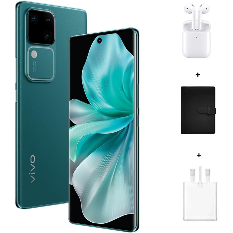 Vivo V30 5G Lush Green, 24GB RAM, 256GB Storage, Slimmest 3D Curved 1.5K Amoled 120HZ Display, 50MP AF Group Selfie, Aura Light Ois