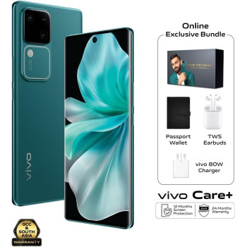 Vivo V30 5G Lush Green, 24GB RAM, 256GB Storage, Slimmest 3D Curved 1.5K Amoled 120HZ Display, 50MP AF Group Selfie,  Aura Light Ois