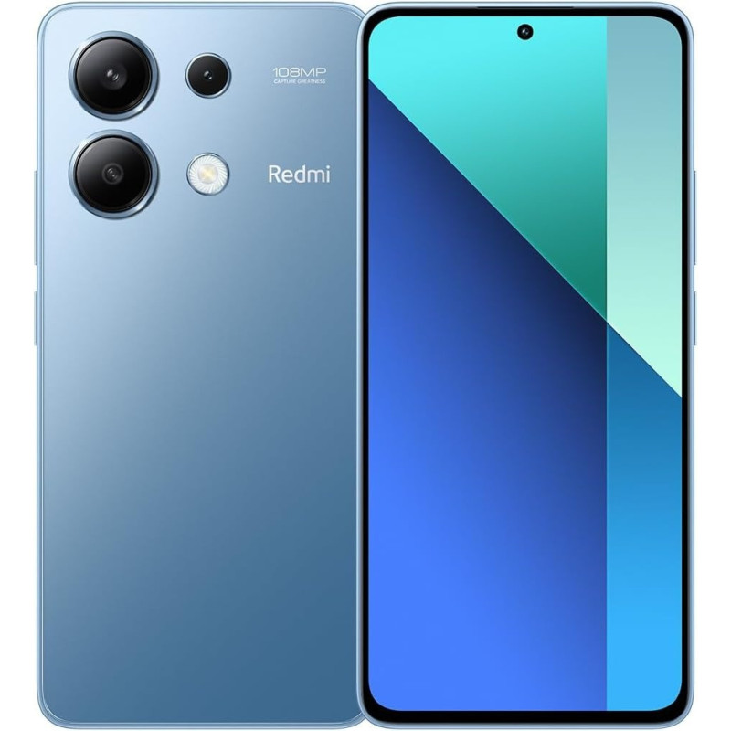 Xiaomi Redmi Note 13 Ice Blue 8GB RAM, 256 Storage, Super-Clear 108MP Triple Camera, 120HZ FHD / Amoled Display, Immersive Viewing With Ultra-Thin Bezels