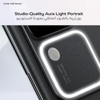 Vivo V30 5G Noble Black, 24GB RAM, 512GB Rom, Slimmest 3D Curved 1.5K Amoled 120HZ Display, 50MP AF Group Selfie, Aura Light Ois