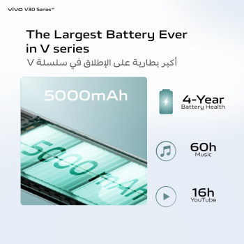 Vivo V30 5G Noble Black, 24GB RAM, 256Gb Rom, Slimmest 3D Curved 1.5K Amoled 120HZ Display, 50MP AF Group Selfie, Aura Light Ois