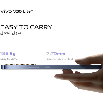Vivo V30 Lite 5G Crystal Black, 24GB RAM, 256GB Storage, 120HZ Amoled Display, Dual Stereo Speaker, 80W Charger