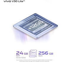 Vivo V30 Lite 5G Crystal Black, 24GB RAM, 256GB Storage, 120HZ Amoled Display, Dual Stereo Speaker, 80W Charger