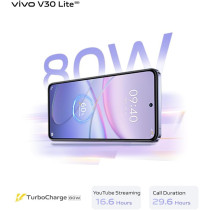 Vivo V30 Lite 5G Crystal Black, 24GB RAM, 256GB Storage, 120HZ Amoled Display, Dual Stereo Speaker, 80W Charger
