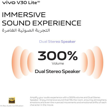 Vivo V30 Lite 5G Crystal Black, 24GB RAM, 256GB Storage, 120HZ Amoled Display, Dual Stereo Speaker, 80W Charger