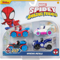 Spidey and His Amazing Friends Amazing Metals 4 Pack Die Cast Vehicles, SNF0200