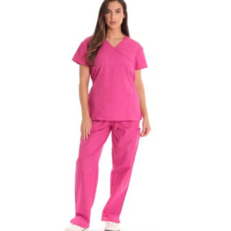 Generic Rose Pink Y-Neck Scrubsuit Set For Women