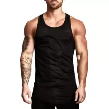 Solid Vest For Men, Black