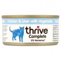 Thrive 75g Complete Chicken and Liver with Vegetable Wet Cat Food, Pack of 12