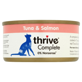 Thrive 75g Complete Tuna and Salmon Wet Cat Food, Pack of 12