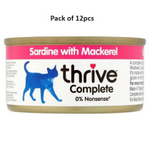 Thrive 75g Complete Sardine with Mackerel Wet Cat Food, Pack of 12