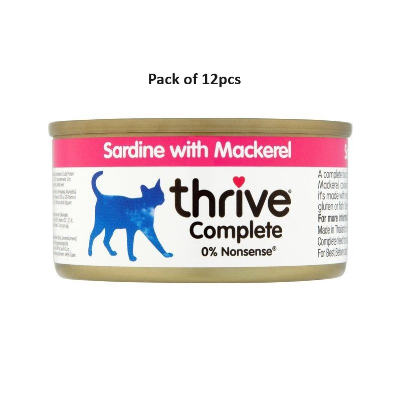 Thrive 75g Complete Sardine with Mackerel Wet Cat Food, Pack of 12