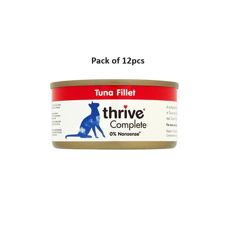 Thrive 75g Complete Tuna Fillet Wet Cat Food, Pack of 12