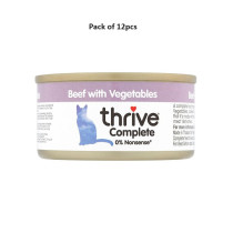 Thrive 75g Complete Beef with Vegetables Wet Cat Food, Pack of 12