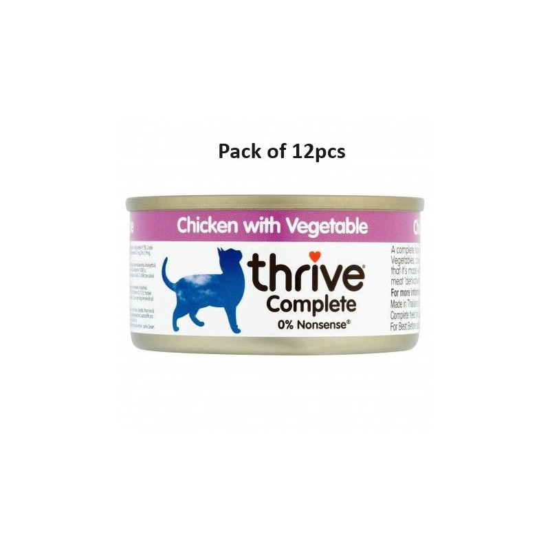 Thrive 75g Complete Chicken with Vegetable Wet Cat Food, Pack of 12