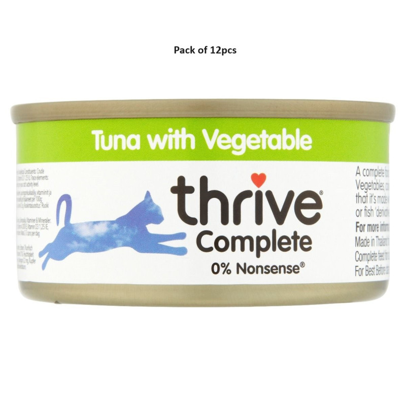 Thrive 75g Complete Tuna with Vegetable Wet Cat Food, Pack of 12