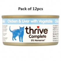 Thrive 75g Complete Chicken and Liver with Vegetable Wet Cat Food, Pack of 12