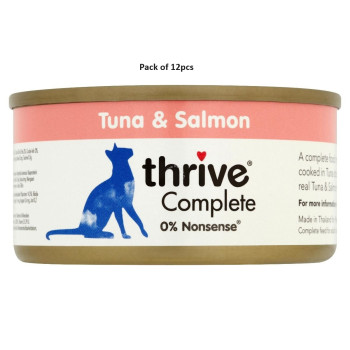 Thrive 75g Complete Tuna and Salmon Wet Cat Food, Pack of 12