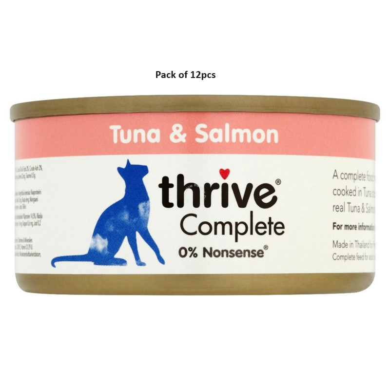 Thrive 75g Complete Tuna and Salmon Wet Cat Food, Pack of 12