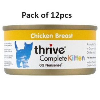 Thrive 75g Complete Chicken Wet Kitten Food, Pack of 12