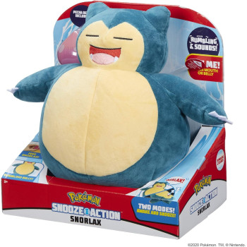 Pokemon Snooze Action Snorlax Plush 10-Inch PKW0027