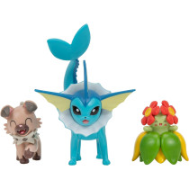 Pokemon Battle Figure Set Vaporeon Plus Rockruff Plus Bellossom PKW3048