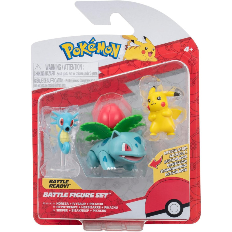 Pokemon Battle Figure Set Horsea Plus Ivysaur Plus Pikachu PKW3049