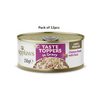 Applaws 156g Taste Toppers in Gravy Chicken with Duck Wet Dog Food Tin, Pack of 12