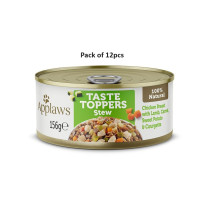 Applaws 156g Taste Toppers Stew Chicken with Lamb and Vegetables Wet Dog Food Tin, Pack of 12