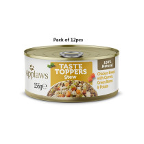 Applaws 156g Taste Toppers Stew Chicken with Vegetables Wet Dog Food Tin, Pack of 12