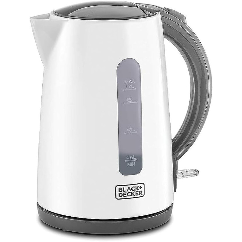 Black+Decker Concealed Coil Kettle, White, 1.7 Litres