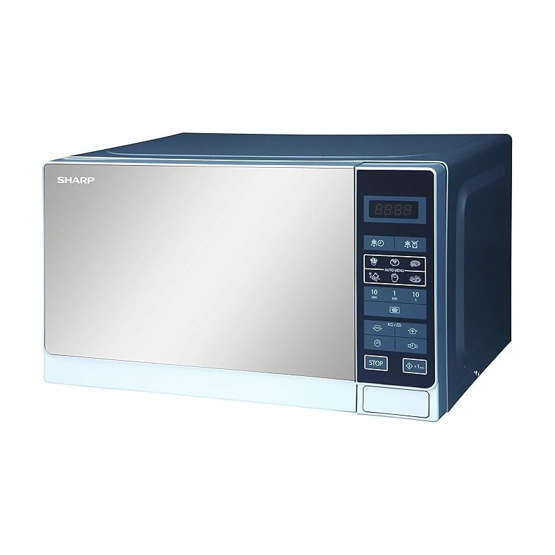 Sharp 20 Liter Digital Solo Microwave, Silver, R-20MT-S With 6 Auto Cooking Menu
