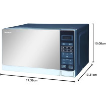 Sharp 20 Liter Digital Solo Microwave, Silver, R-20MT-S With 6 Auto Cooking Menu