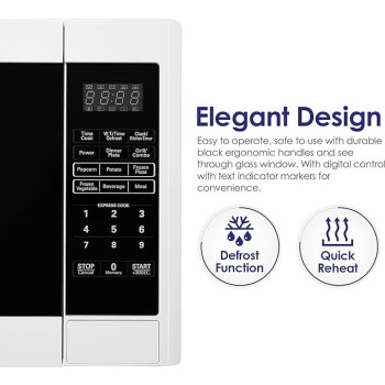 Super General 30 Liter Compact Counter-Top Microwave Oven, Digital Control, SGMM-935-DGW, White / Black Colour