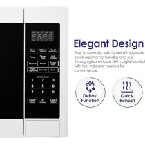 Super General 30 Liter Compact Counter-Top Microwave Oven, Digital Control, SGMM-935-DGW, White / Black Colour