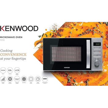 Kenwood 22L Microwave Oven With Digital Display, Defrost Function, Stainless Steel, 95 Minutes Timer, Clock Function 700W MWM22000Bk - Black And Silver