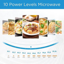 Midea 25L Microwave Oven With Digital Touch Control, 900W Power, Child-Safety-Lock, 10 Power Levels, Led Display With+30S Express Start, Grilling Roasting And Cooking Functions, EM925A2GU-Sl