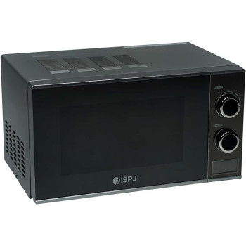 SPJ Microwave Oven 20L, 700W With 6 Power Levels, Defrost Function, 30 Minutes Timer, Easy To Use, Best For Home And Office, Silver Colour
