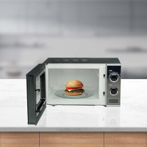 SPJ Microwave Oven 20L, 700W With 6 Power Levels, Defrost Function, 30 Minutes Timer, Easy To Use, Best For Home And Office, Silver Colour